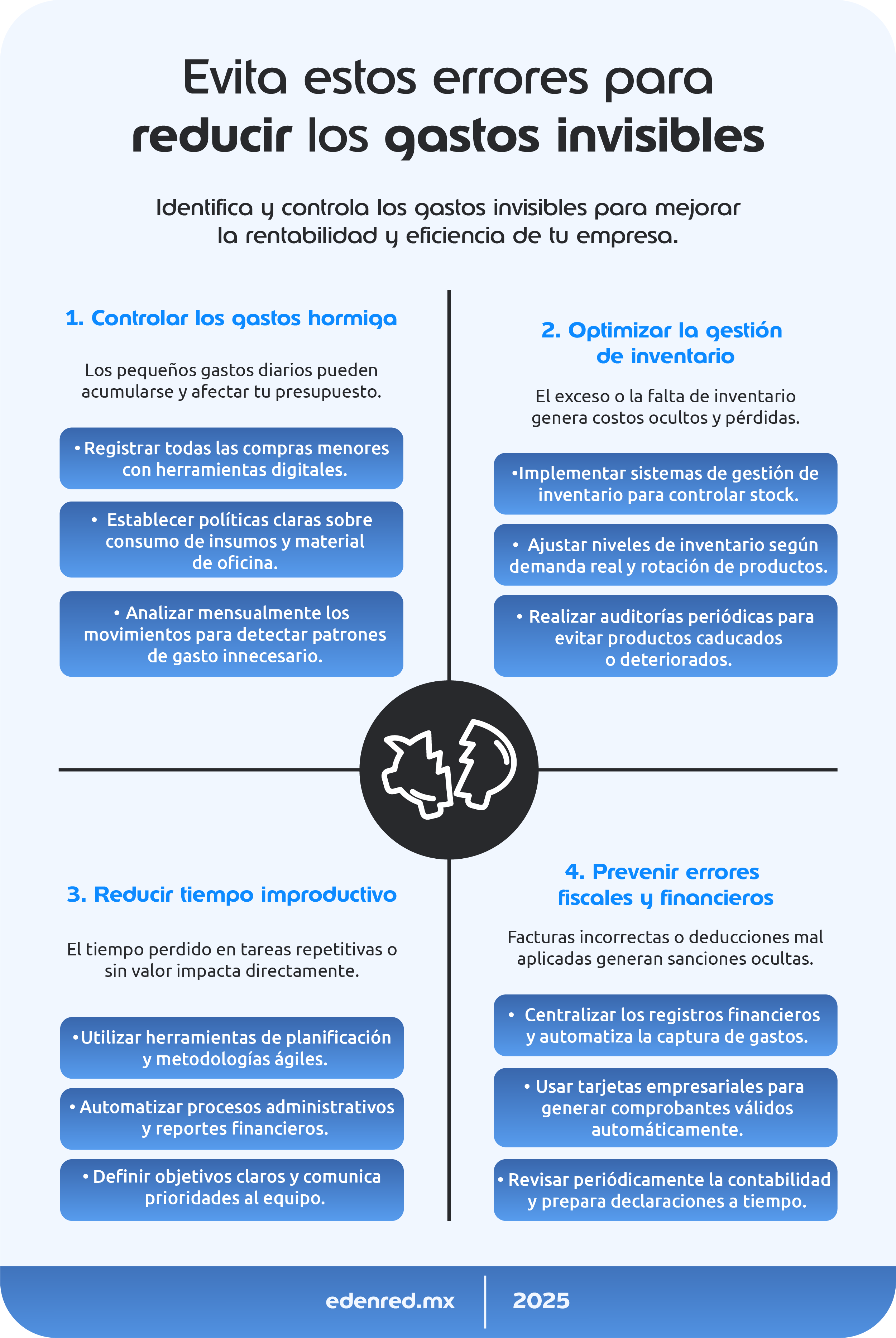 infografia evita estos errores para reducir los gastos
