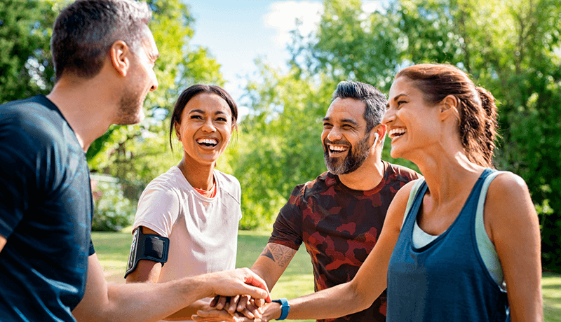Colaboradores en actividades de team building