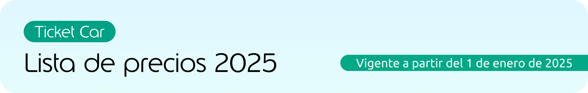 Lista de precios 2025 Ticket Car
