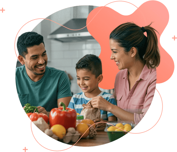Familia disfrutando beneficios empleados