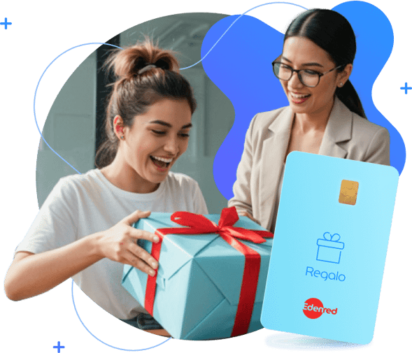 Empleada del mes siendo recompensada con tarjeta de regalo Edenred