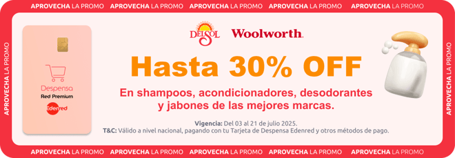 Paga con Edenred en Del Sol Woolworth y obtén descuento