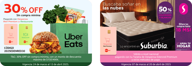 Promo Uber Eats Promo Suburbia pagando con Edenred