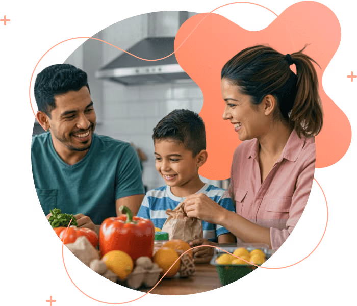 Familia disfrutando beneficios empleados